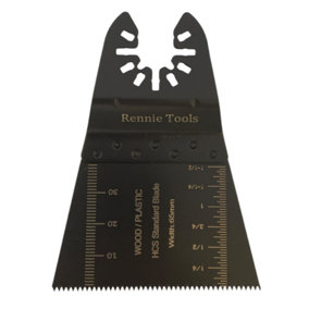 Rennie Tools 65mm Wide Tapered Oscillating Multi Tool Blade For Wood, Plastics, Drywall Etc. Universal Fitting Multitool