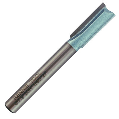 Rennie Tools - 7.9mm (5/16") Cutting Diameter x 20mm Flute x 1/4" Shank TCT Tipped 2 Flute Straight Router Cutter Bit.