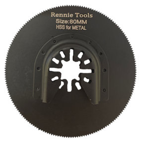 Rennie Tools 80mm Diameter Round Oscillating Multi Tool Blades For Wood, Plastic & Metal. Universal Fitting Multitool Blades