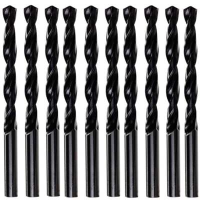 Rennie Tools Box Of 10 x 3.3mm HSS Jobber Drill Bits - Black Roll Forged HSS-R for Carbon + Alloy Steel, Plastics & Wood. DIN338