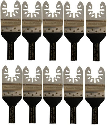 Rennie Tools Pack Of 10 x 10mm Wide Bi-Metal Oscillating Multi Tool Blades Set For Wood, Laminate, Nails & Drywall. Universal Fit