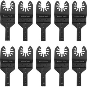 Rennie Tools Pack Of 10 x 10mm Wide Oscillating Multi Tool Blades Set For Wood & Plastic. Universal Fit Multitool Blades