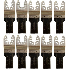Rennie Tools Pack Of 10 x 20mm Wide Bi-Metal Oscillating Multi Tool Blades Set For Wood, Laminate, Nails & Drywall. Universal Fit