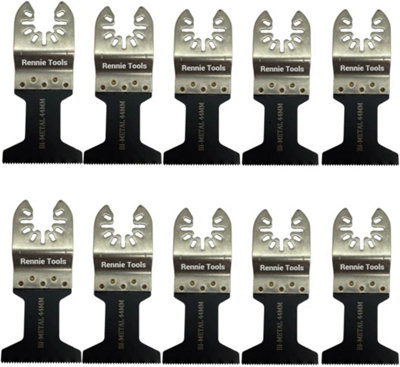 Rennie Tools Pack Of 10 x 44mm Wide BiMetal Oscillating Multi Tool