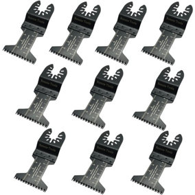 Rennie Tools Pack Of 10 x 45mm Wide Coarse Cut Oscillating Multi Tool Blades For Wood & Plastic. Universal Fit Multitool Blades