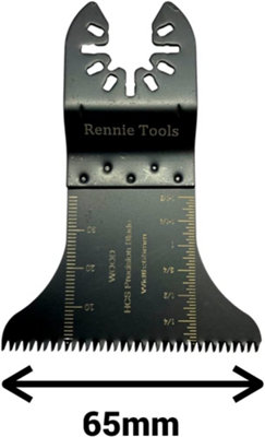 Rennie Tools Pack Of 10 x 65mm Wide Coarse Cut Oscillating Curved Multi Tool Blades For Wood, Plastics, Drywall Etc. Universal