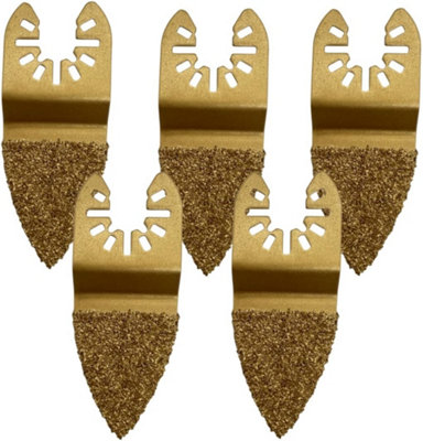 Rennie Tools Pack Of 10 x Finger Carbide Rasp Oscillating Multitool Blades For Grout Mortar