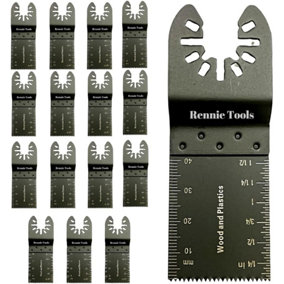 Rennie Tools Pack Of 15 x 35mm Oscillating Multi Tool Blades Set Compatible with Dremel Fein Multimaster Makita Etc Wood Saw Blade