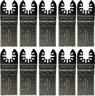 Rennie Tools Pack Of 20 x 34mm Wide Coarse Cut Oscillating Multi Tool Blades For Wood & Plastic. Universal Fit Multitool Blades