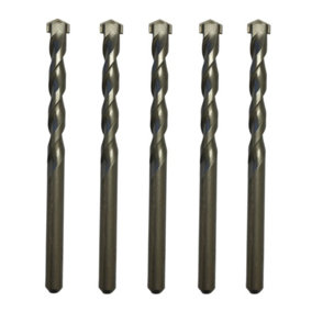 Rennie Tools Pack Of 5 - 10mm x 120mm Long TCT Tipped Masonry Drill Bit Universal For Concrete Brick Ceramic Tiles Plastic Wood