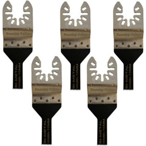 Rennie Tools Pack Of 5 x 10mm Wide Bi-Metal Oscillating Multi Tool Blades Set For Wood, Laminate, Nails & Drywall. Universal Fit