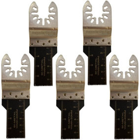 Rennie Tools Pack Of 5 x 20mm Wide Bi-Metal Oscillating Multi Tool Blades Set For Wood, Laminate, Nails & Drywall. Universal Fit