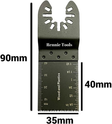 Rennie Tools Pack Of 5 x 35mm Oscillating Multi Tool Blades Set Compatible with Dremel Fein Multimaster Makita Etc Wood Saw Blade