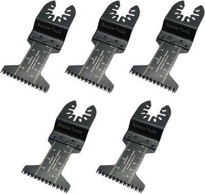 Rennie Tools Pack Of 5 x 45mm Wide Coarse Cut Oscillating Multi Tool Blades For Wood & Plastic. Universal Fit Multitool Blades