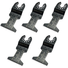 Rennie Tools Pack Of 5 x 45mm Wide Coarse Cut Oscillating Multi Tool Blades For Wood & Plastic. Universal Fit Multitool Blades