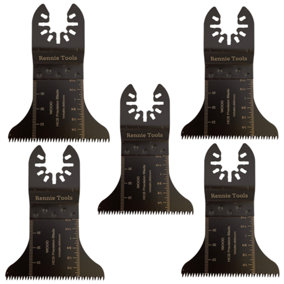 Rennie Tools Pack Of 5 x 65mm Wide Coarse Cut Oscillating Curved Multi Tool Blades For Wood, Plastics, Drywall Etc. Universal