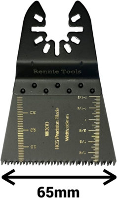 Rennie Tools Pack Of 5 x 65mm Wide Coarse Cut Oscillating Multi Tool Blades For Wood, Plastics, Drywall Etc. Universal Fitting