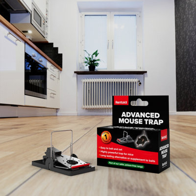 Rentokil Advanced Mouse Trap (1x Reusable Snap Trap) - Indoor Mouse Control