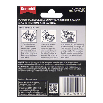Rentokil Advanced Twin Pack Mouse Trap for Effective Rodent Control