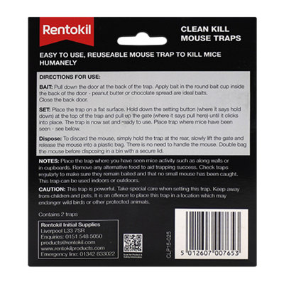 Rentokil Clean Kill Mouse Trap (2 Pack)