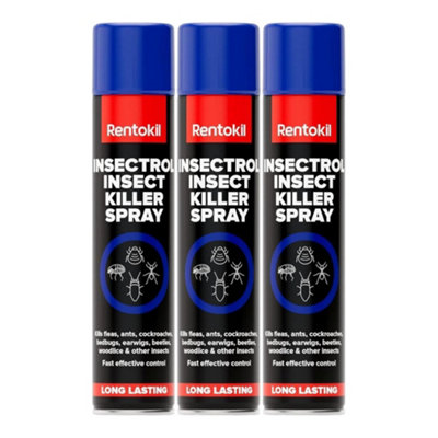 Rentokil Insectrol Insect Killer Spray 300ml x 3 - Long Lasting Bug ...