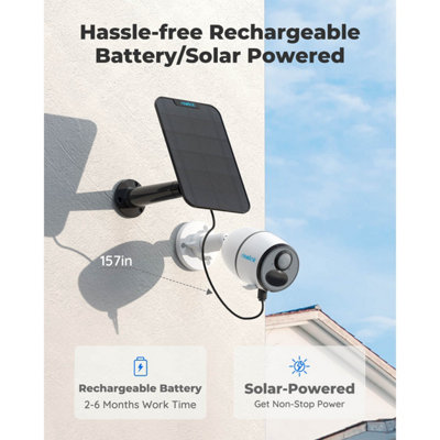 Reolink 2K 4G Bullet AI powered detection Battery Camera with Solar Panel +64GB MicroSD