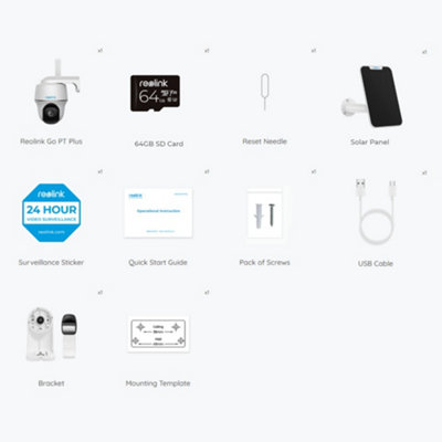 Reolink 2K 4G PT AI powered detection Battery Camera with Solar Panel +64GB MicroSD