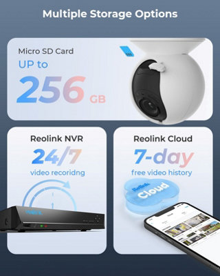 Reolink 2K+ Auto tracking PTZ WiFi 3xZoom with Advanced AI detections, Colour night vision Camera + 64GB MicroSD card