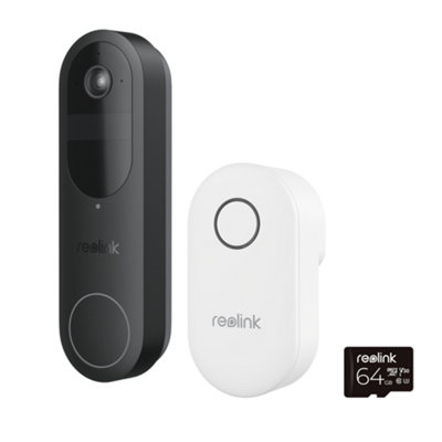 Reolink 2K Battery WiFi Video Doorbell with Chime + 64GB