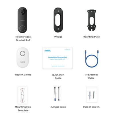 Reolink 2K+ PoE Smart AI powered detection, custom motion zone Video Doorbell & Chime