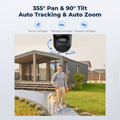 Reolink 2K TrackMix Auto tracking PTZ 6x Zoom WiFi Adv AI detection, Colour night vision cam with Solar panel + 64GB MicroSD card