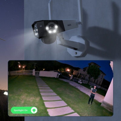 Reolink 2K+ UHD Duo 2 180 degree view, WiFi Advanced AI detection, Colour night vision camera with Solar panel + 64GB MicroSD card