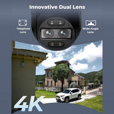 Reolink 4K TrackMix Auto track PTZ Mains WiFi with Advanced AI detection, Spotlight Colour night vision Camera + 64GB MicroSD card
