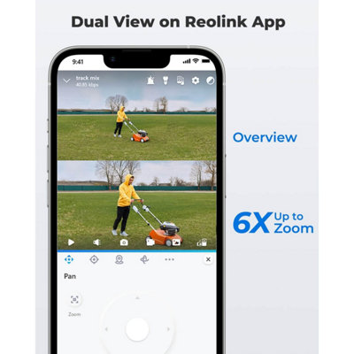 Reolink 4K TrackMix Auto track PTZ Mains WiFi with Advanced AI detection, Spotlight Colour night vision Camera + 64GB MicroSD card