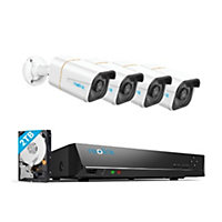 Reolink 4K+ UHD NVR PoE AI Person/Vehicle Detection, 8 Channel with 4x Bullet Camera kit (expandable) 2TB HDD