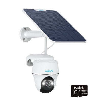 Reolink Argus 4K PT 360 degree view, Advanced AI detection, Colour night vision Battery Camera with Solar Panel +64GB MicroSD card