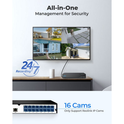 Reolink NVR 16 channel PoE Smart AI Person/Vehicle detection with 4TB HDD