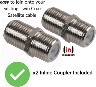 Repair Kit For Sky Cable Q +Hd Twin Coax - 4 F Connector & 2 Joining Barrels for WF65 CT63 HT63