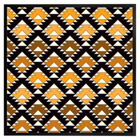 Repeated triangles geometric background (Picutre Frame) / 16x16" / Brown