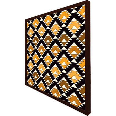 Repeated triangles geometric background (Picutre Frame) / 30x30" / Black