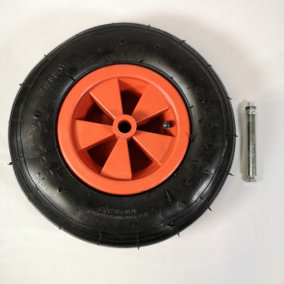 Replacement 13" x 3" Pneumatic Garden Wheelbarrow Wheel With Axle