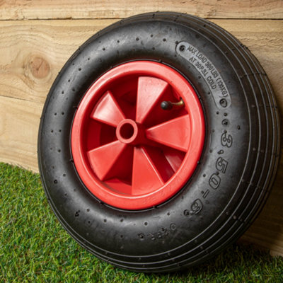 Replacement 13" x 3" Pneumatic Garden Wheelbarrow Wheel With Axle