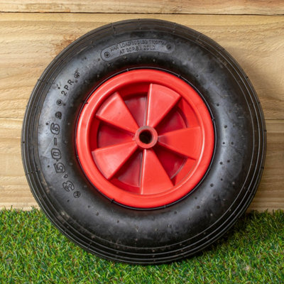 Replacement 13" x 3" Pneumatic Garden Wheelbarrow Wheel With Axle - 3