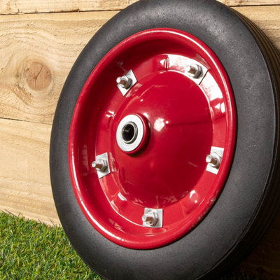 Replacement 13" x 3" Puncture Proof / Solid Wheelbarrow Wheel With Axle - 3