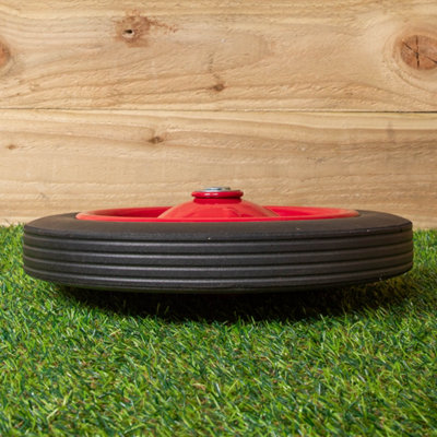 Replacement 13" x 3" Puncture Proof / Solid Wheelbarrow Wheel With Axle - 4