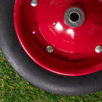 Replacement 13" x 3" Puncture Proof / Solid Wheelbarrow Wheel With Axle - 5