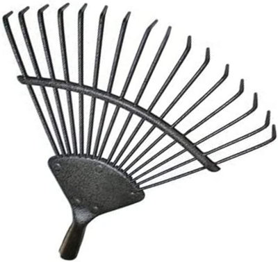 Replacement 16 Tooth Lawn Rake Head Garden Carbon Steel Grass Leaves Leaf Lawn - 7