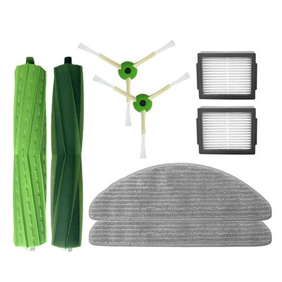 Roboter Deals - Set di accessori, kit di ricambio per iRobot Roomba Combo i5 e i5 Plus (2 spazzole principali, 2 filtri, 2 spazzole laterali, 2 pad) robot aspirapolvere
