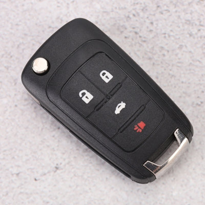 Replacement Black 4-Button Flip Key Fob Shell for CHEVROLET Cars