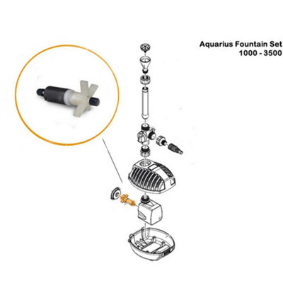 Replacement Impeller Oase Aquarius Fountain Pump 1000 (Part 28351)